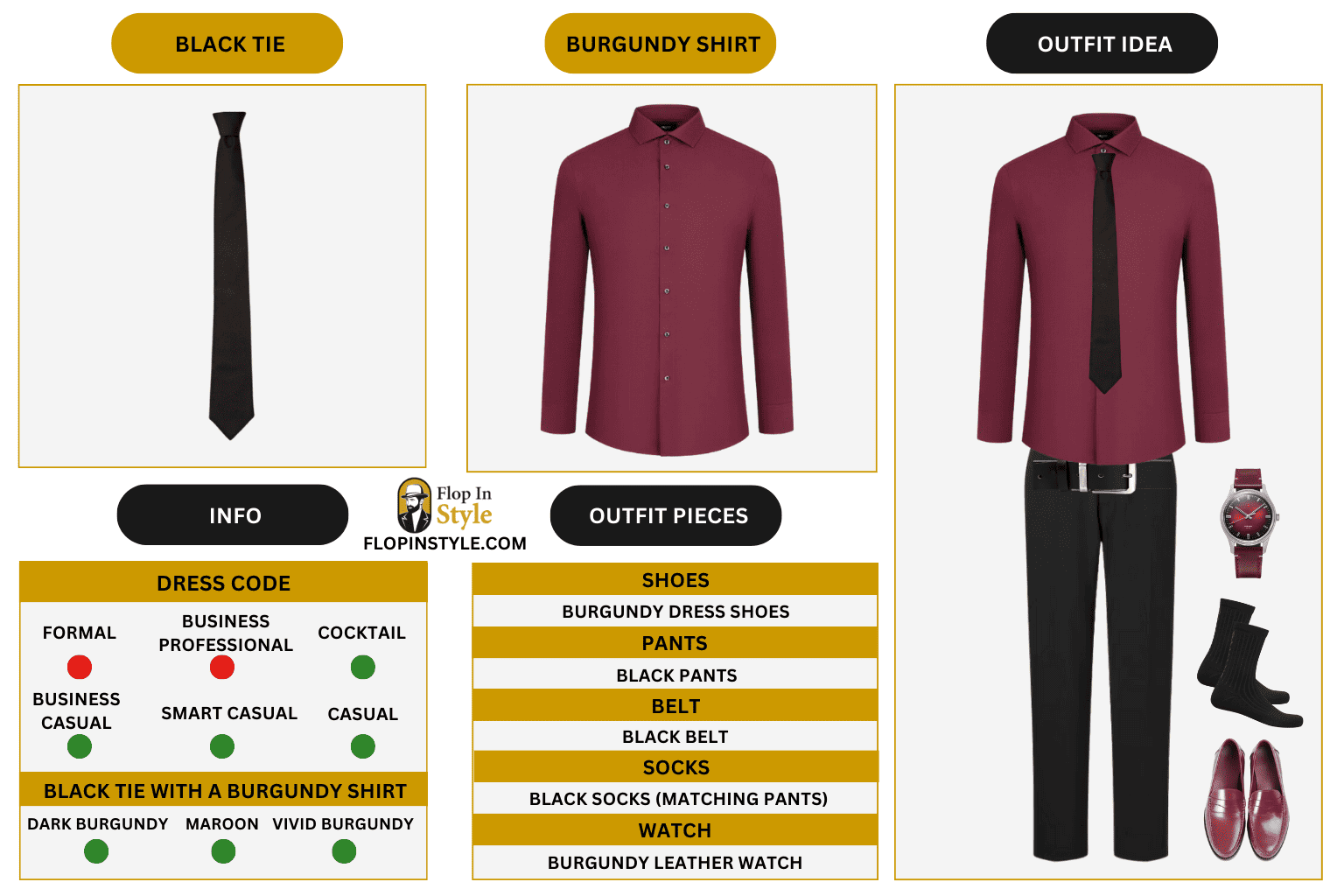 burgundy shirt tie combo